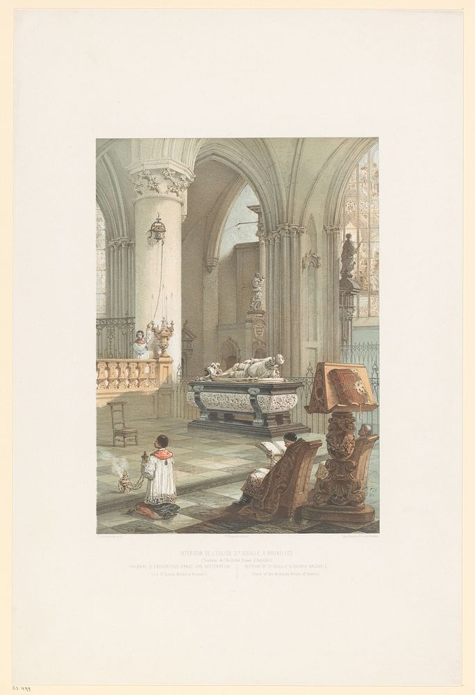 Grafmonument van Ernst van Oostenrijk in de Sint-Michiel en Sint-Goedelekathedraal (1852 - 1878) by François Stroobant…