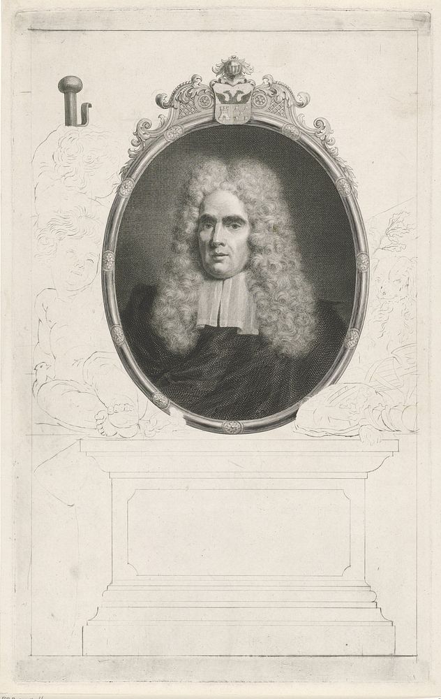 Portret van Aegidius van den Bempden (1708 - 1780) by Jacob Houbraken and Jan Wandelaar