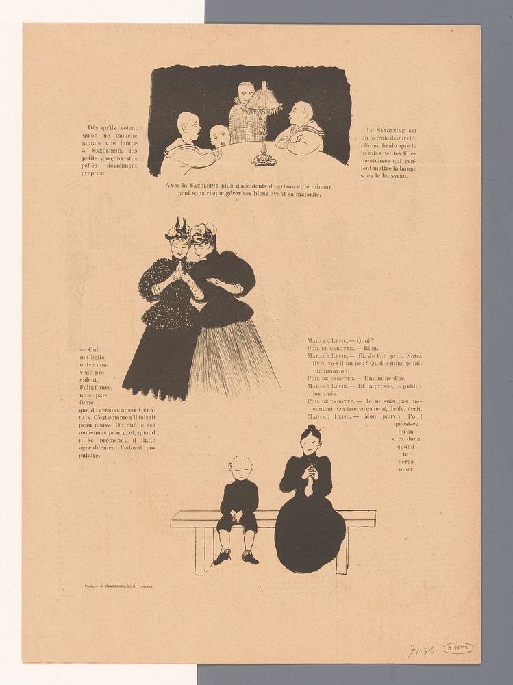 Groep mensen en twee priesters (1895) by Félix Edouard Vallotton