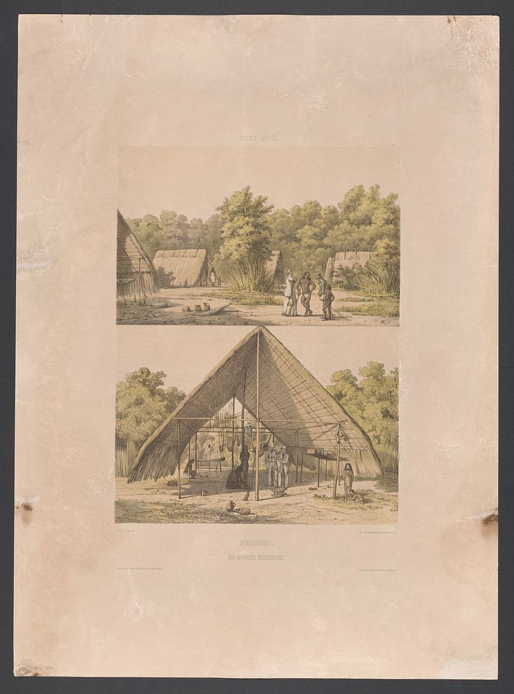Arowakkenkamp in Suriname (1860 - 1862) by jonkheer Jacob Eduard van Heemskerck van Beest, Gerard Voorduin, Steendrukkerij…