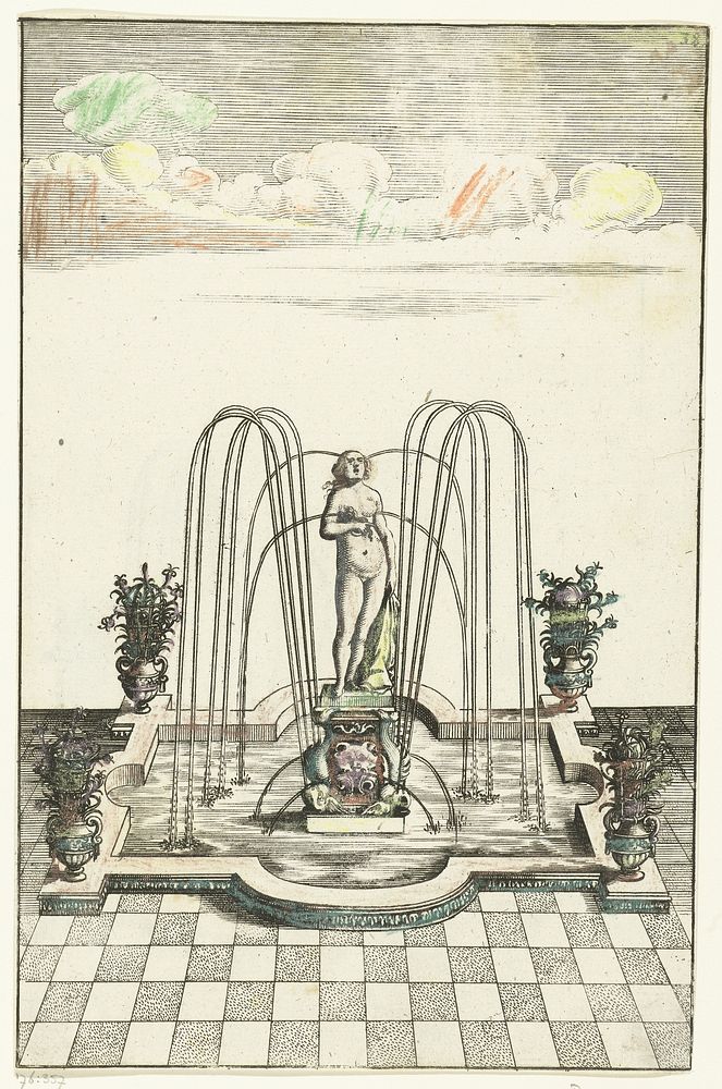 Vierkant bassin met halfronde uitstulpingen (1664) by anonymous, Georg Andreas Böckler, Christoph Gerhard and Paul Fürst