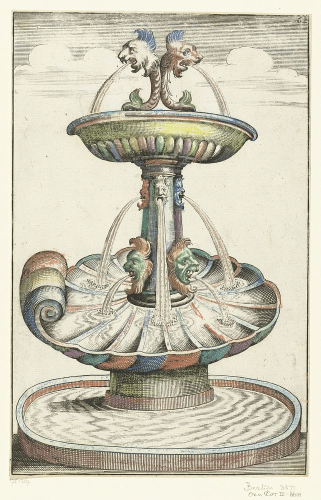 Drie bassins boven elkaar (1664) by anonymous, Georg Andreas Böckler, Christoph Gerhard and Paul Fürst