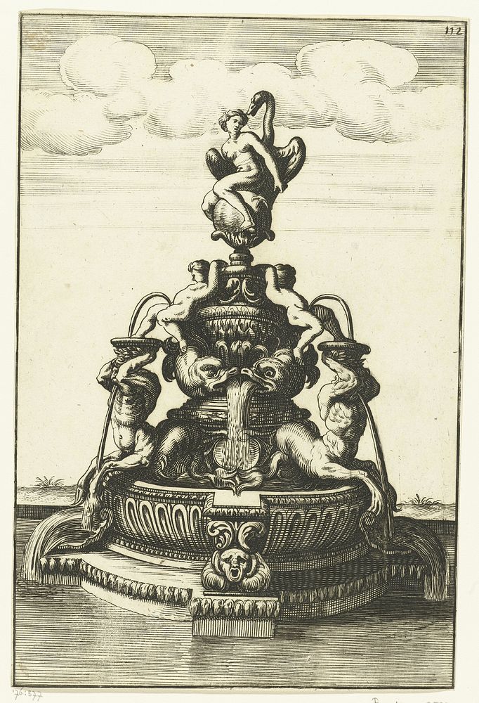 Fontein met Leda en de zwaan (1664) by anonymous, Georg Andreas Böckler, Christoph Gerhard and Paul Fürst