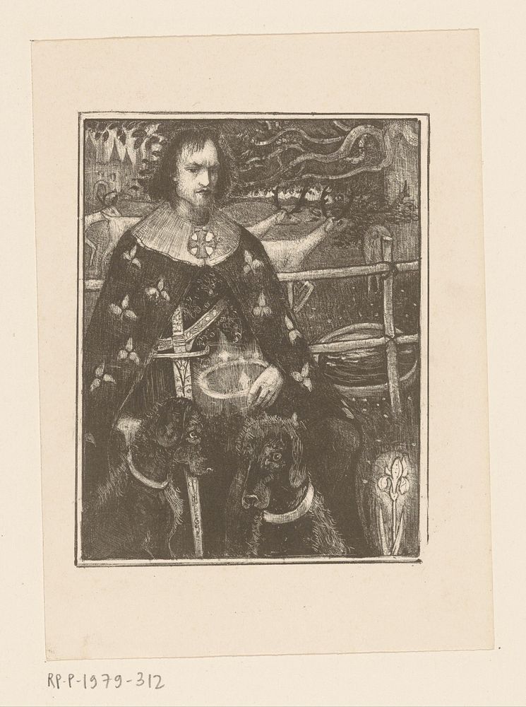 Ridder met twee honden (1893) by Richard Nicolaüs Roland Holst