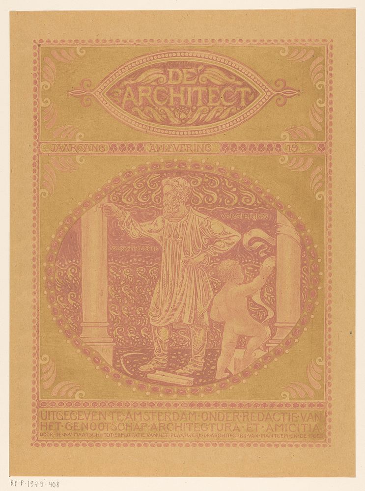 Omslagontwerp voor: De Architect, 1911 (1911) by Richard Nicolaüs Roland Holst and Van Mantgem and De Does