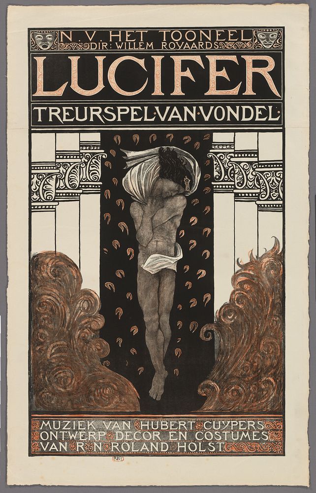Affiche voor het toneelstuk Lucifer van Vondel (c. 1910) by Richard Nicolaüs Roland Holst