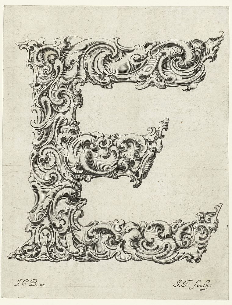 Letter E (c. 1645 - c. 1650) by Jeremias Falck, Johann Christian Bierpfaf and anonymous