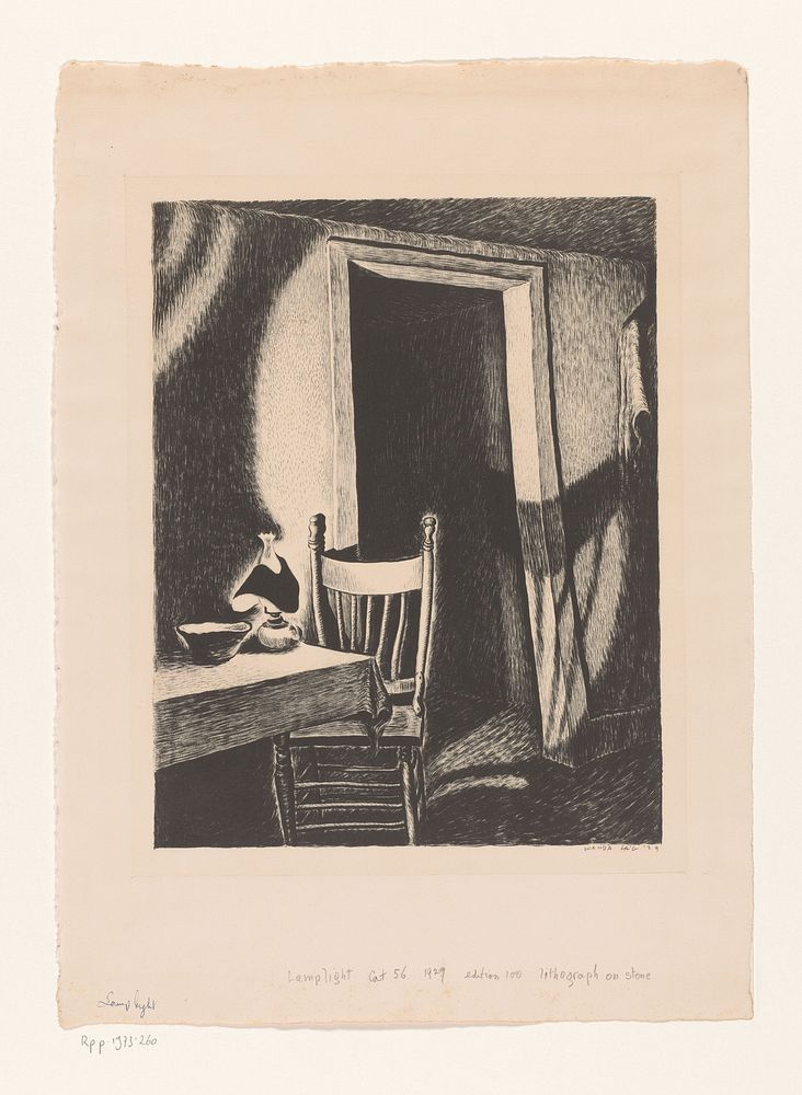 Interieur bij lamplicht (1929) by Wanda Gág