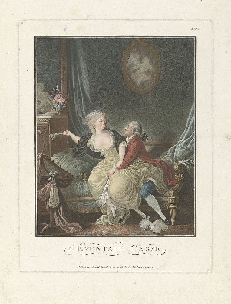 De gebroken waaier (1769 - 1793) by Charles Melchior Descourtis, Jean Baptiste Huet le vieux and Louis Marin Bonnet