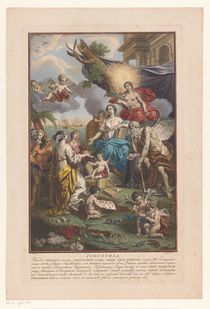 Industria bijgestaan door Kennis, Waarheid en Tijd (1716 - 1761) by Pieter Tanjé and Louis Fabritius Dubourg