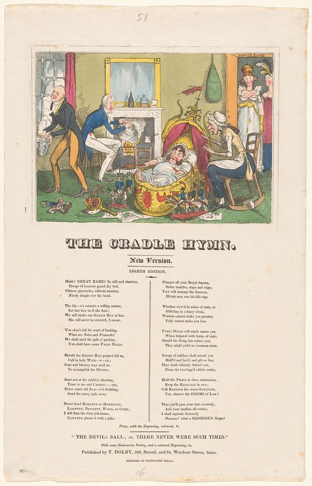 Spotprent op koning George IV, 1820 (1820) by Robert Isaac Cruikshank and Thomas Dolby