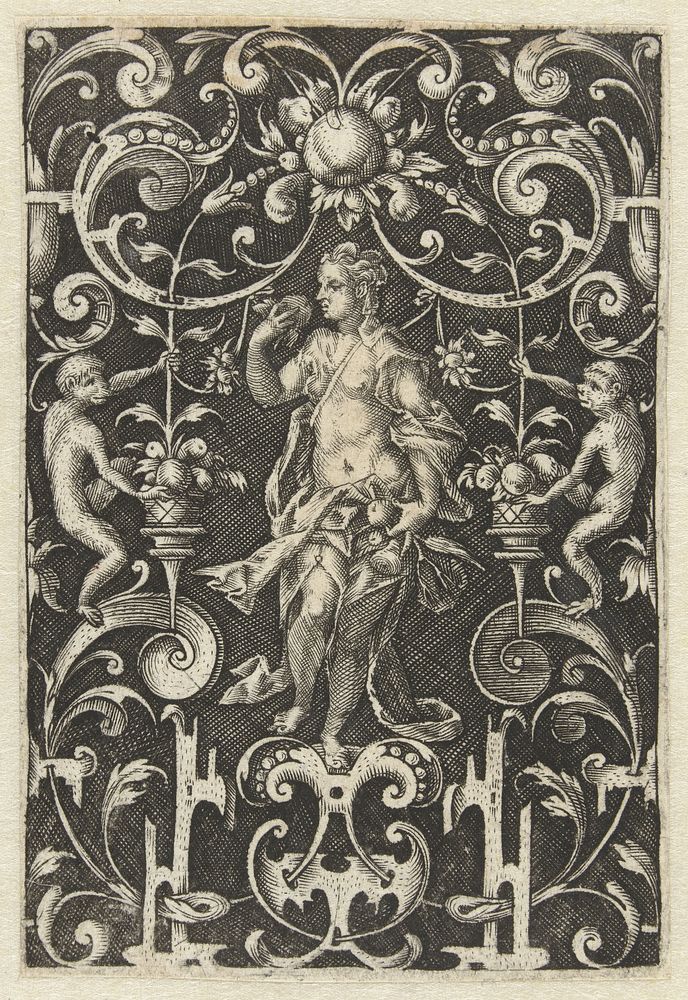 Vlakdecoratie met de Smaak (1563 - 1633) by anonymous, Hieronymus Bang and anonymous
