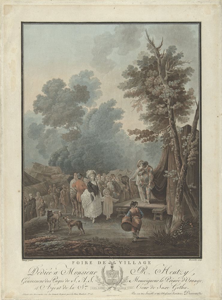 Dorpsfeest (1788 - 1789) by Charles Melchior Descourtis, Nicolas Antoine Taunay, Charles Melchior Descourtis, Gayant le…