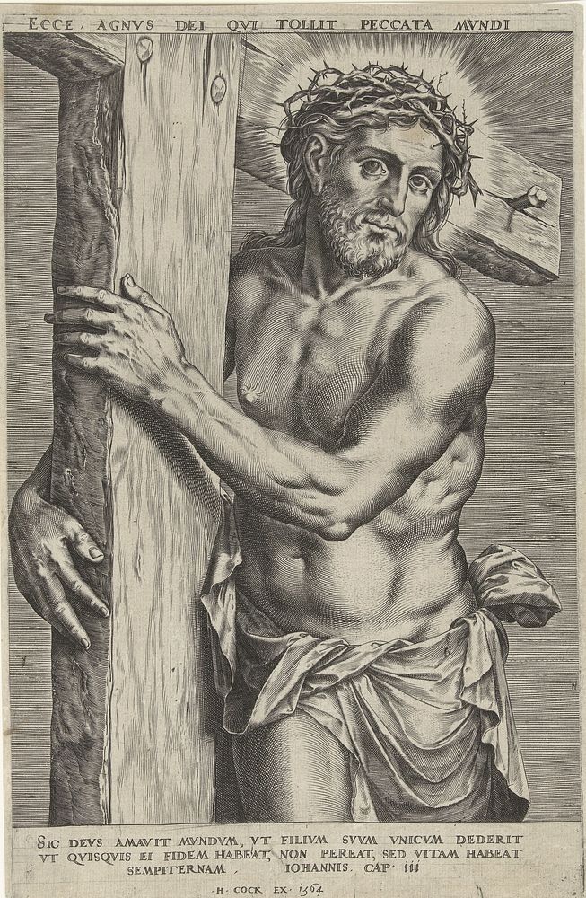 Christus als Man van Smarten (1564) by Cornelis Cort, Michiel Coxie I and Hieronymus Cock