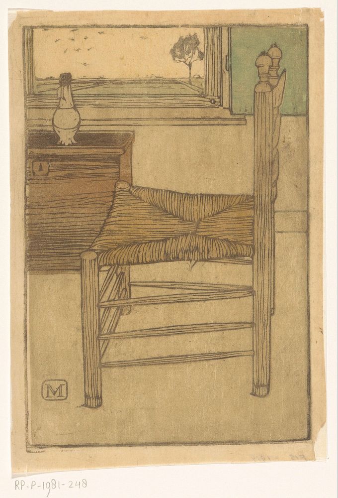 Stoel met biezen zitting (1914) by Jan Mankes