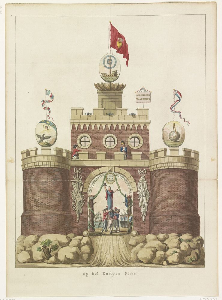 Algemene Wapening, decoratie op het Kadijksplein, 1795 (1795) by anonymous, Jan Bulthuis and Abraham van der Hart