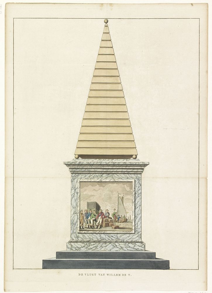 Vlucht van Willem V, decoratie in de Plantage, 1795 (1795) by anonymous, Johannes van Dregt and Jean Guillaume Le Normant