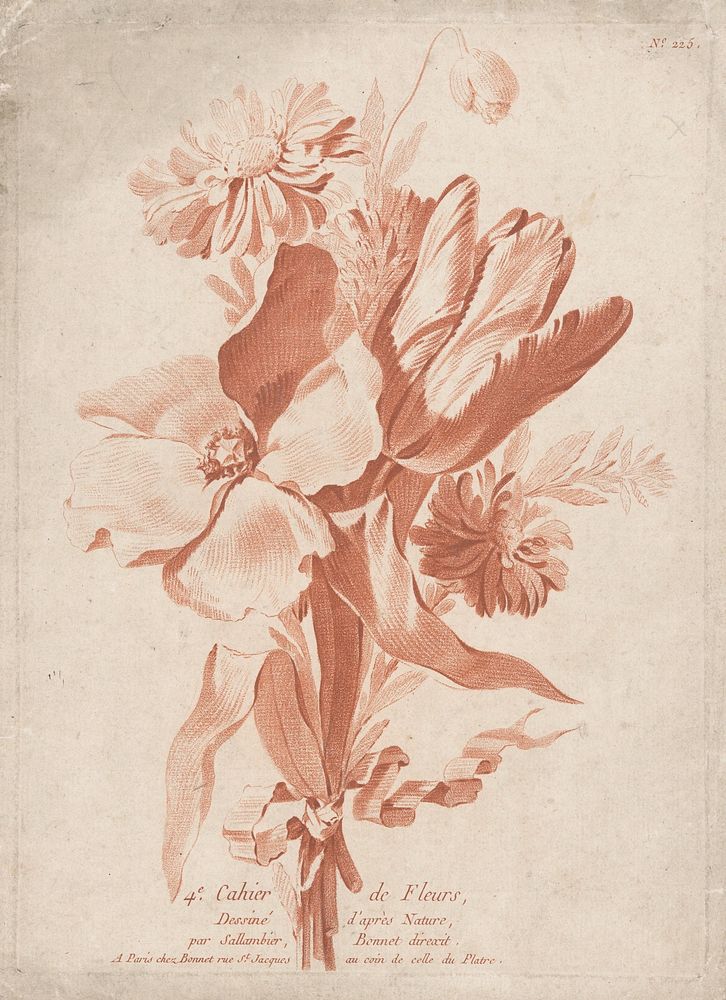 Bloemen (1770 - 1790) by anonymous, Henri Sallembier and Louis Marin Bonnet