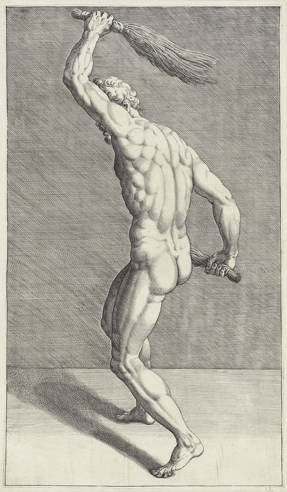 Man met twee geselroedes (1550 - 1625) by anonymous and Willem Danielsz van Tetrode