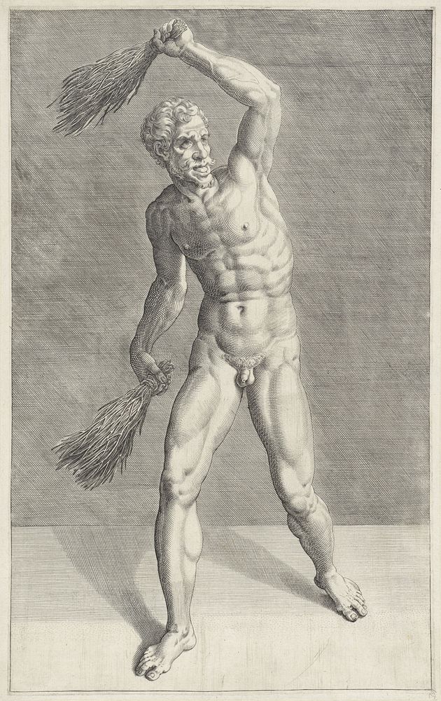 Man met twee geselroedes (1550 - 1625) by anonymous and Willem Danielsz van Tetrode