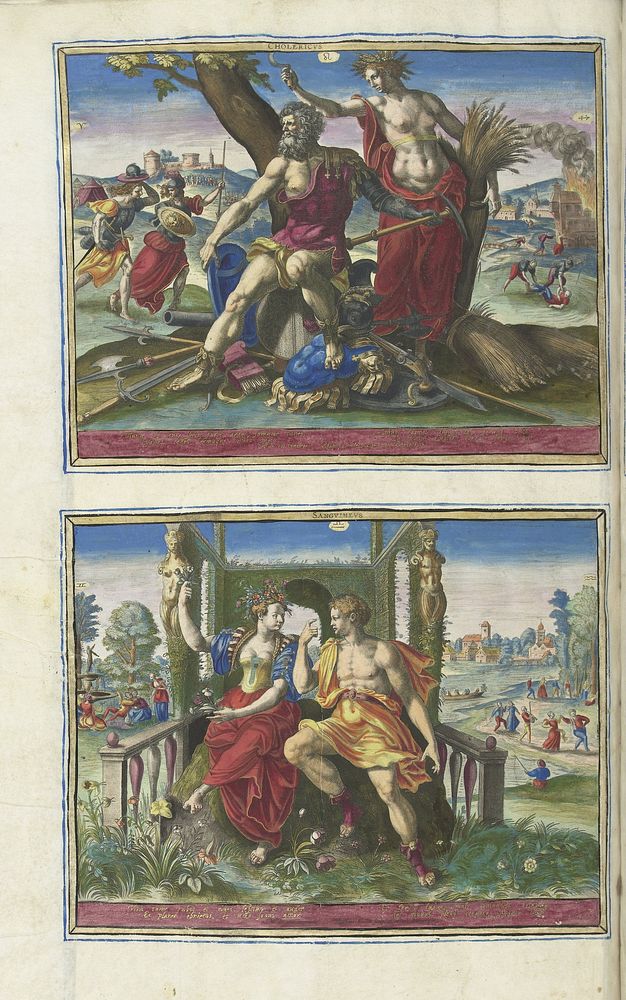 Sanguinisch temperament (1583) by Raphaël Sadeler I, Maerten de Vos and Raphaël Sadeler I