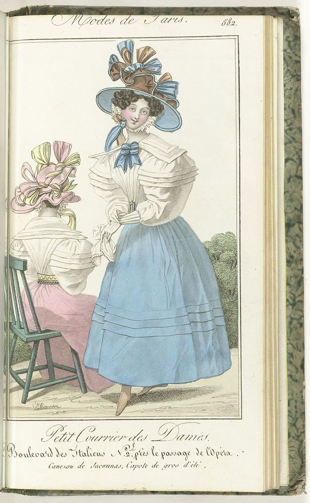 Petit Courrier des Dames, 15 septembre 1828,, No. 582 : Canezou de Jaconnas... (1828) by anonymous and Dondey Dupré