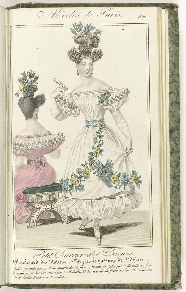 Petit Courrier des Dames, 5 mars 1829, No. 622 : Robe de tulle... (1829) by anonymous and Dondey Dupré