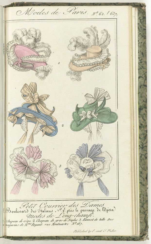 Petit Courrier des Dames, 10 mai 1829, No. 42 / 637 : Modes de Long-champ... (1829) by anonymous, S and J Fuller and Dondey…
