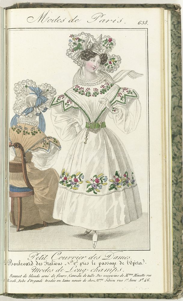 Petit Courrier des Dames, 15 mai 1829, No. 638 : Modes de Long-champs... (1829) by anonymous and Dondey Dupré