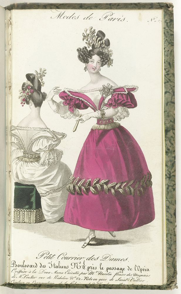 Petit Courrier des Dames, 5 février 1830, No. 699 : Coiffure à la Dona Maria... (1830) by anonymous and Dondey Dupré