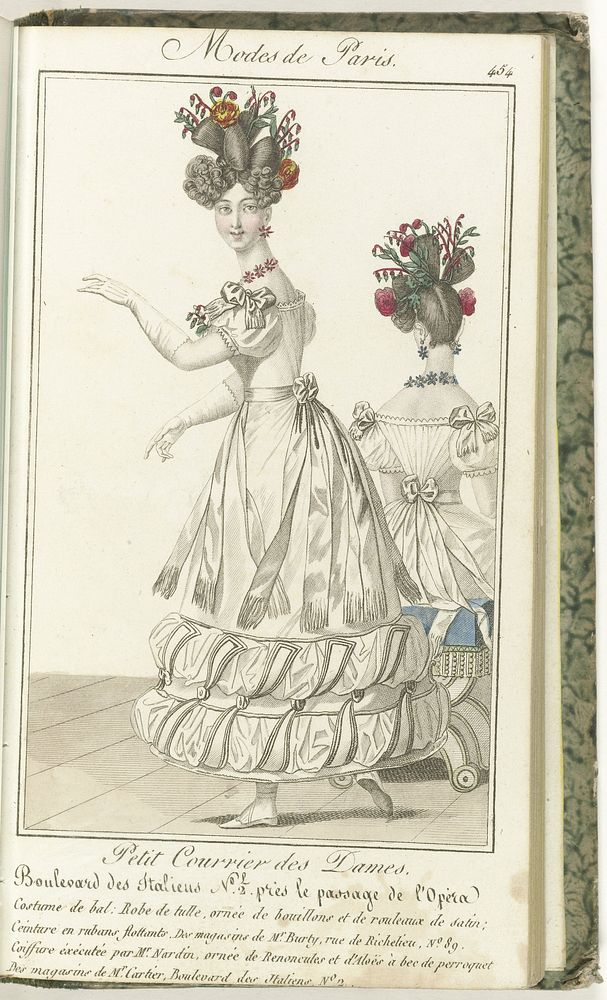 Petit Courrier des Dames, 5 mars 1827, No. 454 : Costume de Bal... (1827) by anonymous and Dondey Dupré