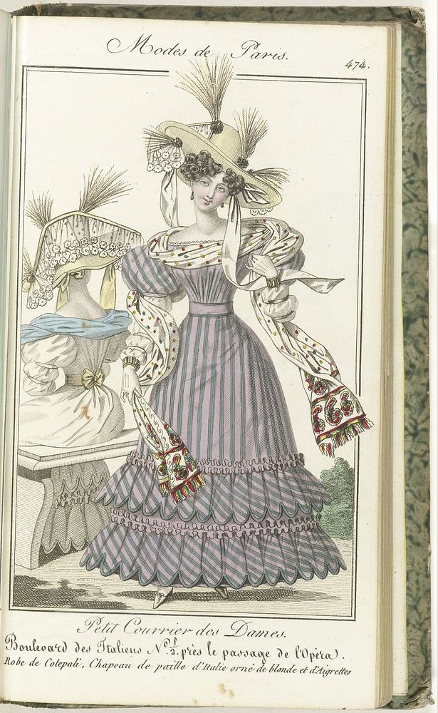 Petit Courrier des Dames, 31 mai 1827, No. 474 : Robe de Cotepali... (1827) by anonymous and Dondey Dupré