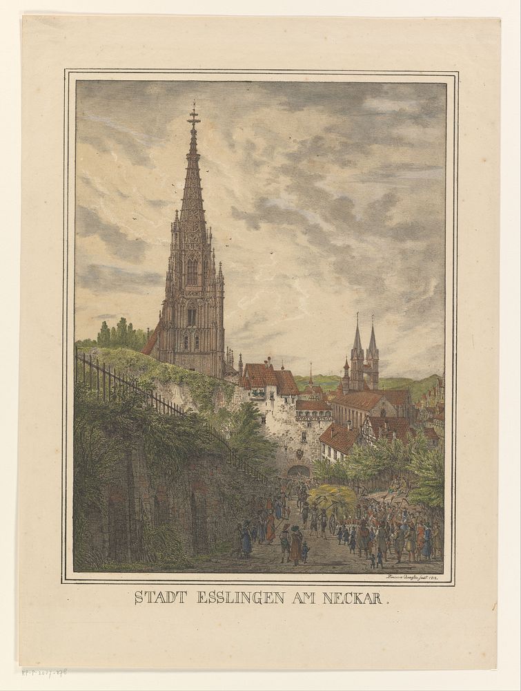 Gezicht op Esslingen bij Neckar (1818) by Domenico Quaglio II