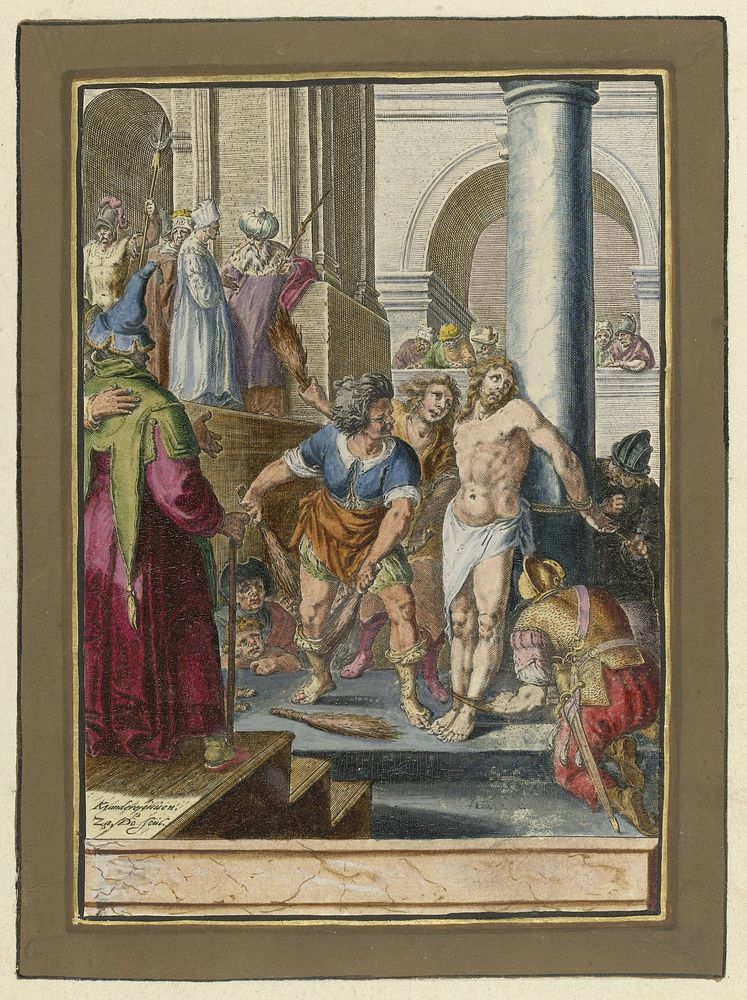 Geseling van Christus (1596 - 1598) by Zacharias Dolendo, Karel van Mander I and Jacques de Gheyn II