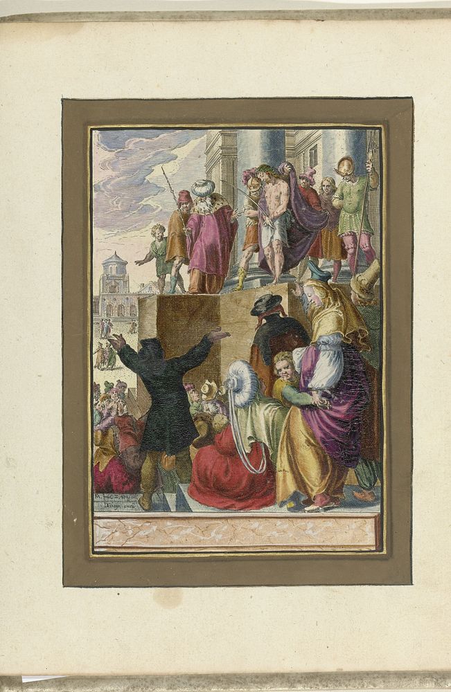 Christus aan het volk getoond (Ecce homo) (1596 - 1598) by Zacharias Dolendo, Karel van Mander I and Jacques de Gheyn II