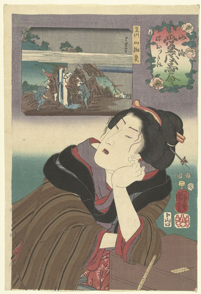 Slaperig (1852) by Utagawa Kuniyoshi and Yamaguchiya Tobei