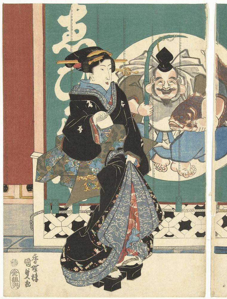 Vrouwen bij de Ebisuya winkel (c. 1842) by Utagawa Kunisada I and Soshuya Yohei