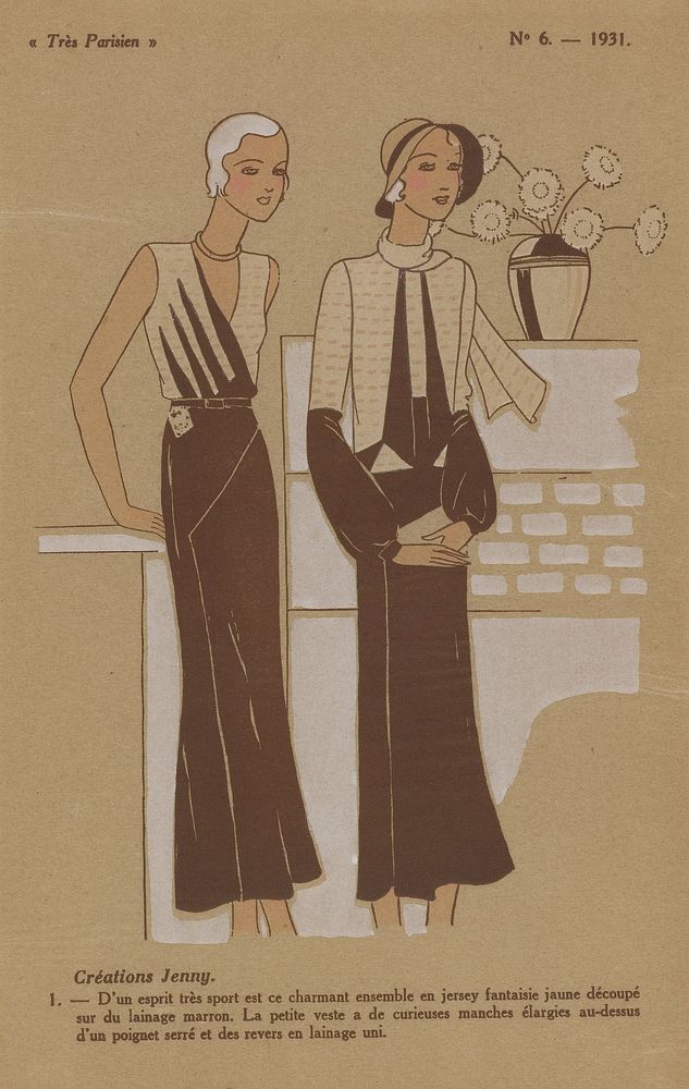 Très Parisien, 1931, No. 6 : Créations Jenny. / 1. - D'un esprit très sport.... (1931) by anonymous, Jenny and G P Joumard