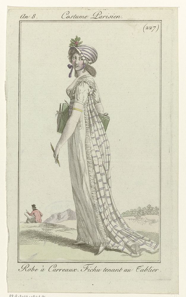 Journal des Dames et des Modes, Costume Parisien, 4 juillet 1800, An 8 (227) : Robe à Carreaux (...) (1800) by anonymous and…