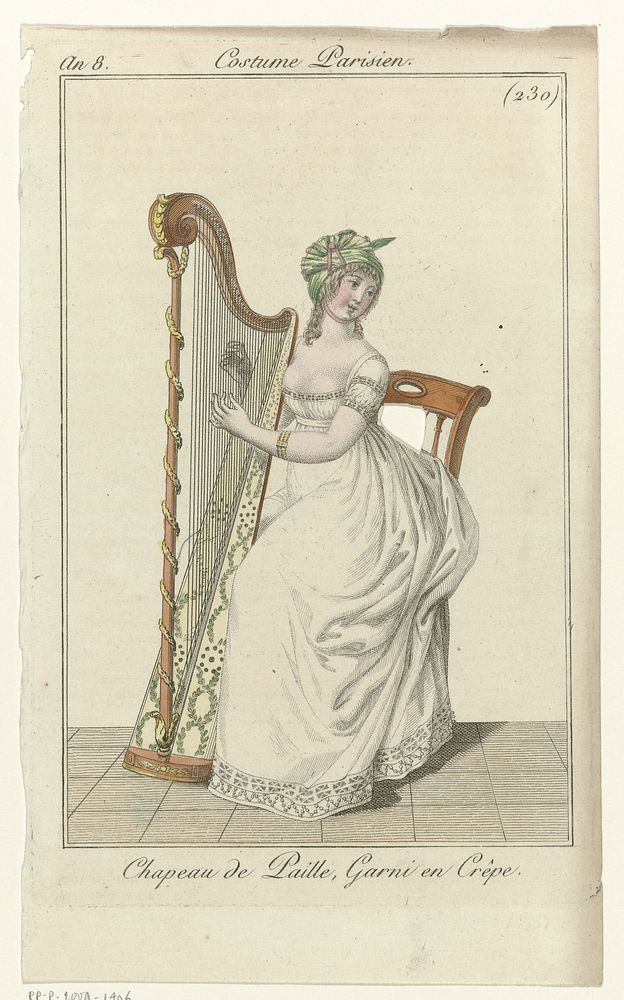 Journal des Dames et des Modes, Costume Parisien, 14 juillet 1800, An 8 (230) : Chapeau de Paill (...) (1800) by anonymous…