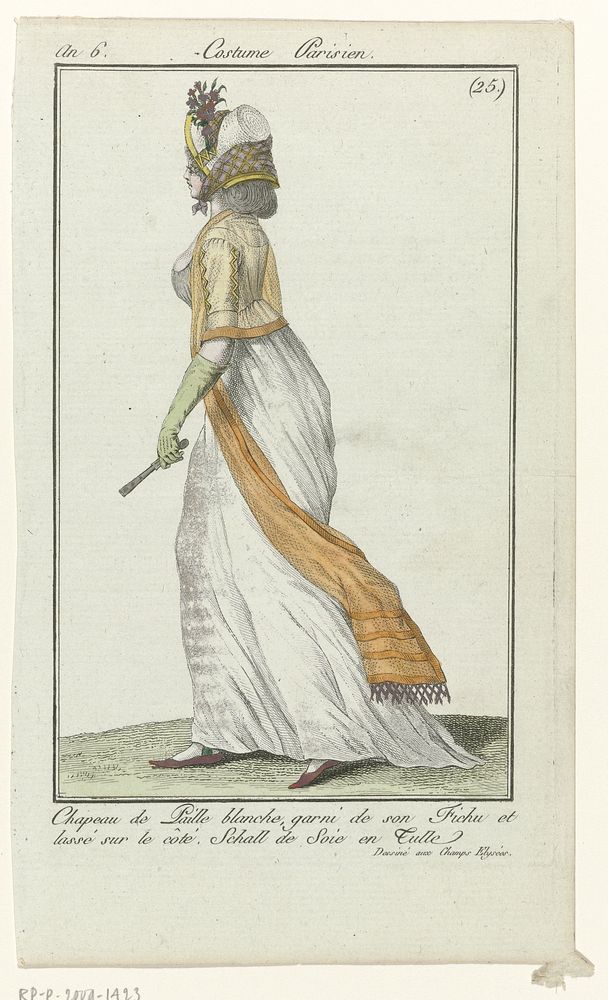 Journal des Dames et des Modes, Costume Parisien, 8 juin 1798, An 6 (42) : Chapeau de Paill (...) (1798) by anonymous…