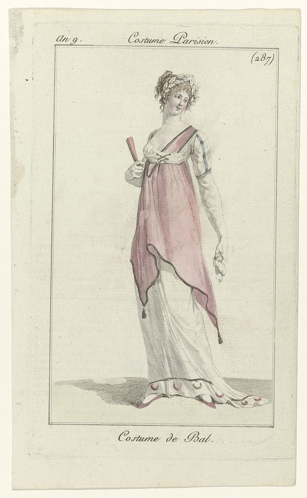 Journal des Dames et des Modes, Costume Parisien, 16 mars 1801, An 9 (287) : Costume de Bal. (1801) by anonymous and Pierre…