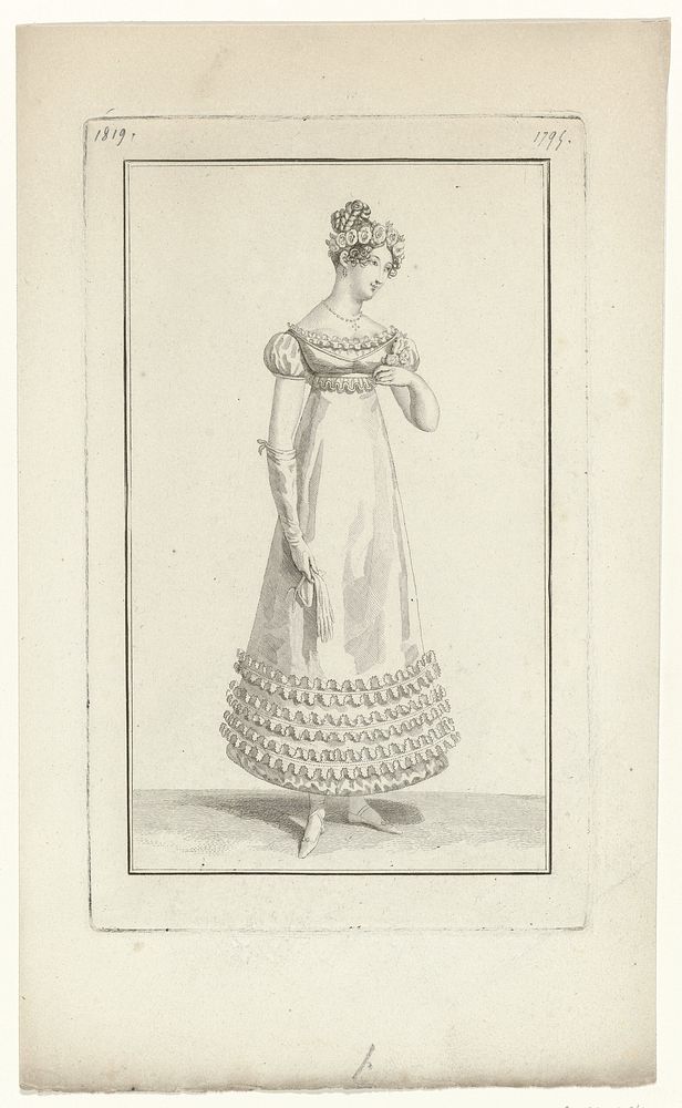 Journal des Dames et des Modes, Costume Parisien, 15 février 1819 (1795) (1819) by anonymous and Pierre de la Mésangère