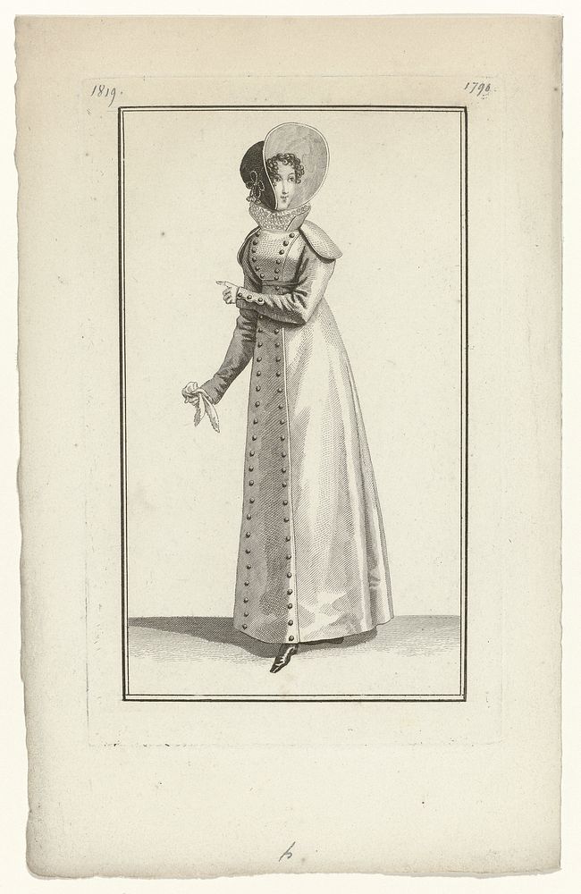 Journal des Dames et des Modes, Costume Parisien, 25 janvier 1819 (1790) (1819) by anonymous and Pierre de la Mésangère