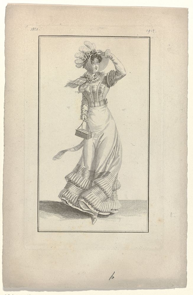 Journal des Dames et des Modes, Costume Parisien, 10 juillet 1820 (1912) (1820) by anonymous and Pierre de la Mésangère