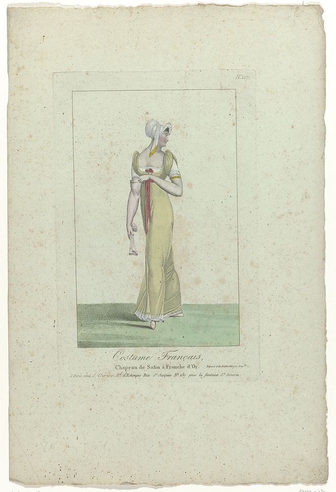 Costume Français, puis Nouveau Costume Parisien 1799-1810, No. 117: Chapeau de Satin (...) (1799 - 1810) by anonymous and J…