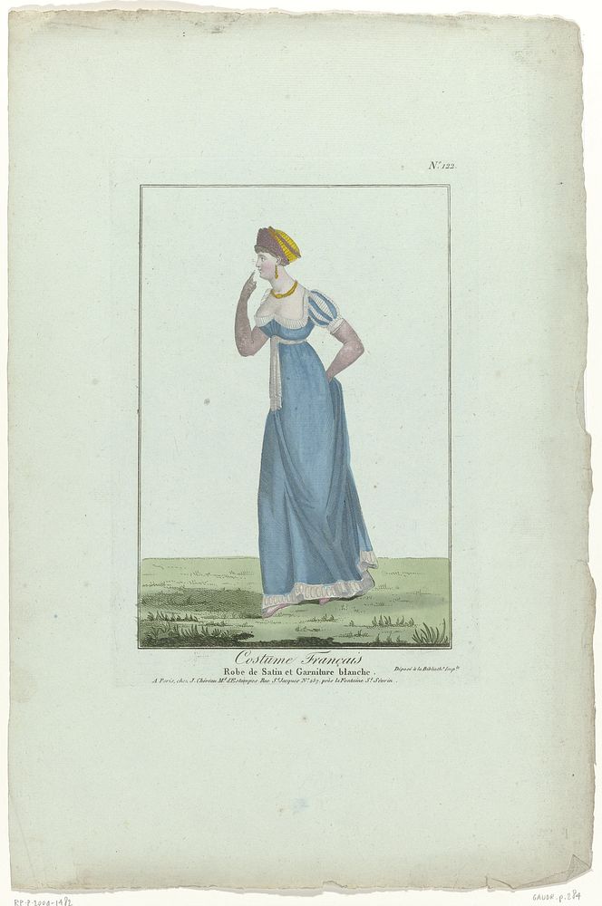 Costume Français, puis Nouveau Costume Parisien 1799-1810, No. 122: Robe de Satin (...) (1799 - 1810) by anonymous and J…