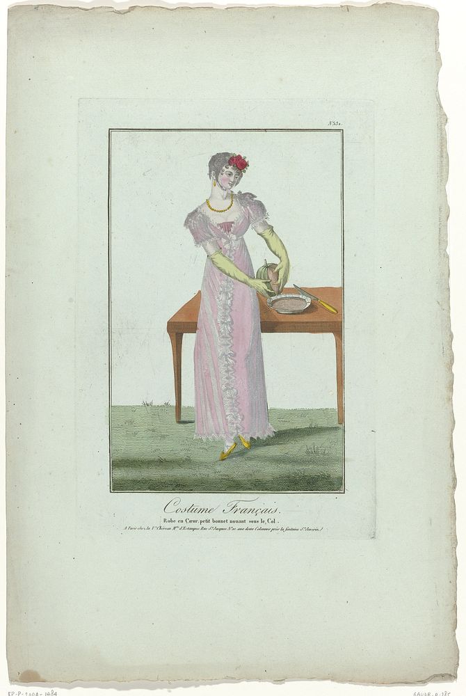 Costume Français, puis Nouveau Costume Parisien 1799-1810, No. 132 : Robe en Coeur (...) (1799 - 1810) by anonymous and J…
