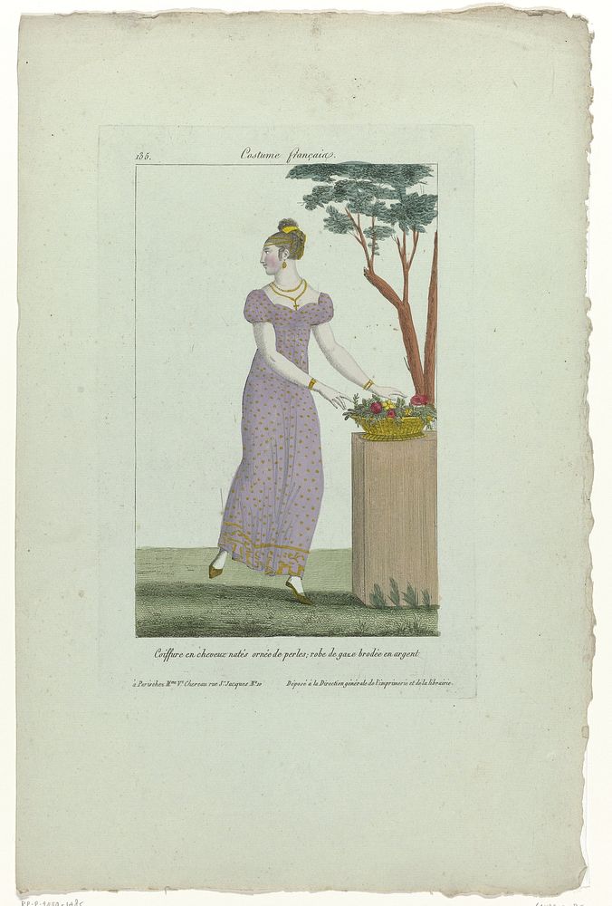 Coiffure en cheveux natés ornée de perles (…) (1799 - 1810) by anonymous and J Chereau
