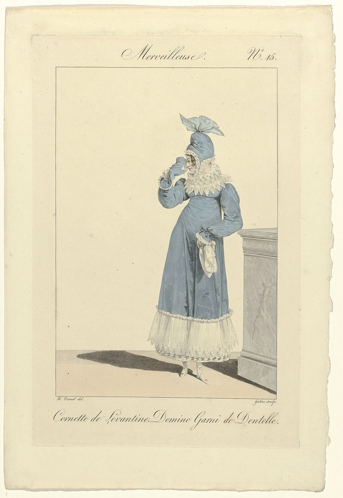 Incroyables et Merveilleuses, 1813, Merveilleuse, No. 15 : Cornette de Levantin (...) (1813) by Georges Jacques Gatine and…